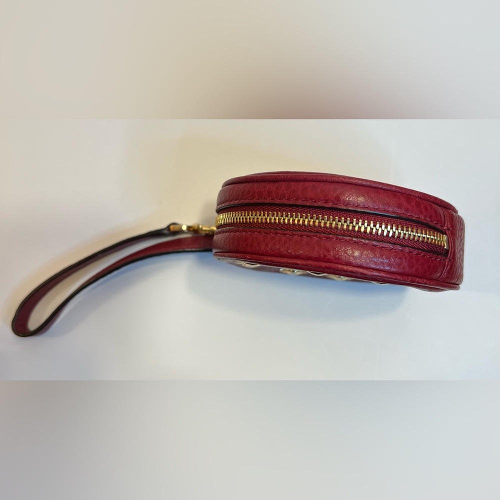MICHAEL KORS Red With Gold Studded Wristlet - Picture 3 of 5